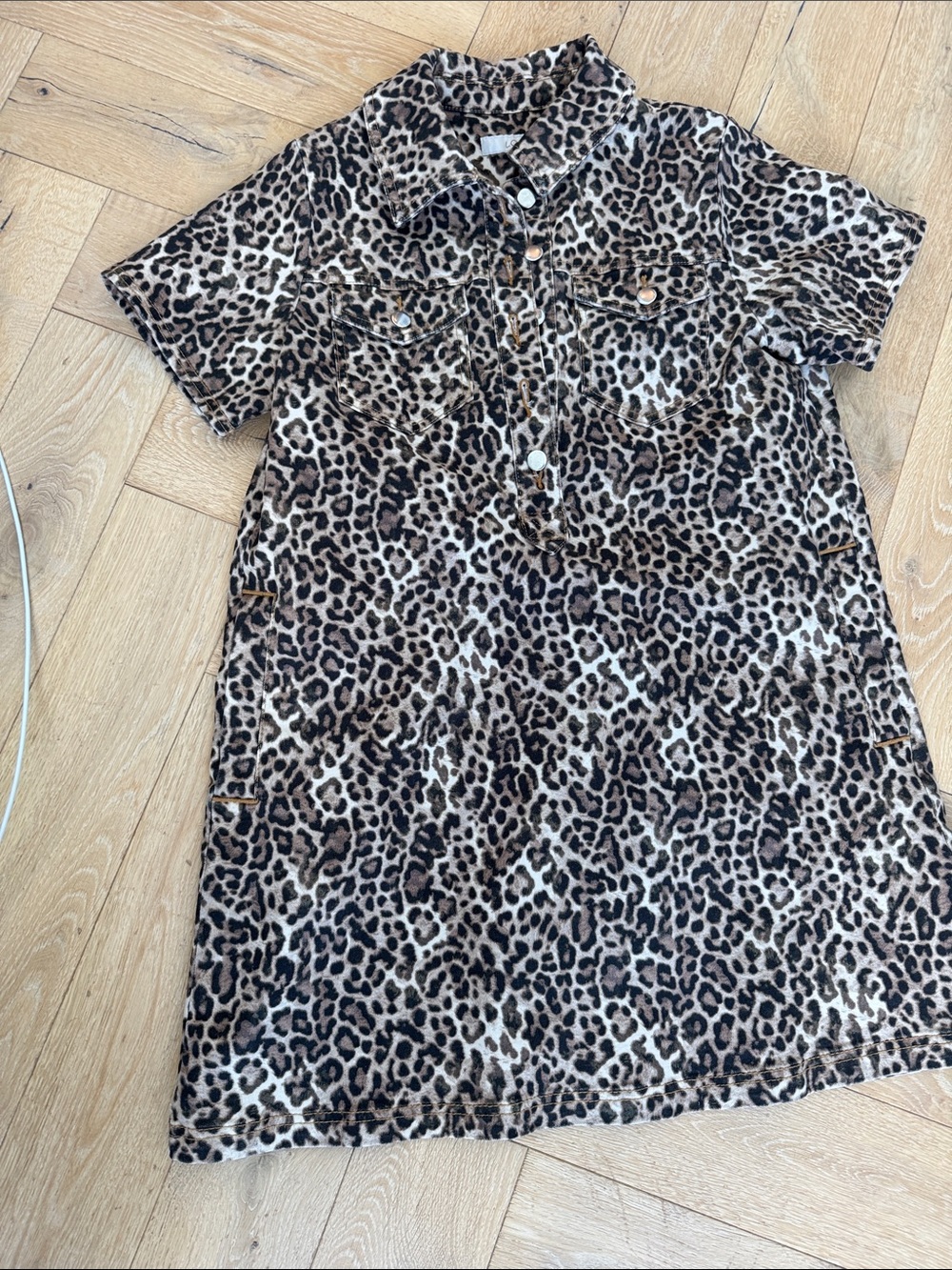 LOFT Leopard Print Midi Dress in Brown and Black